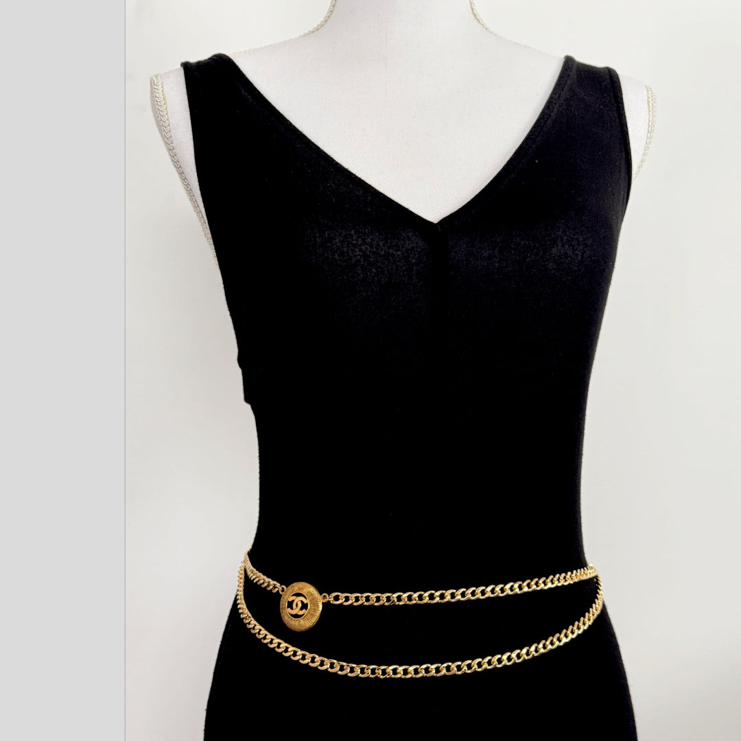 Gold Cut Out Logo Starburst Link Belt