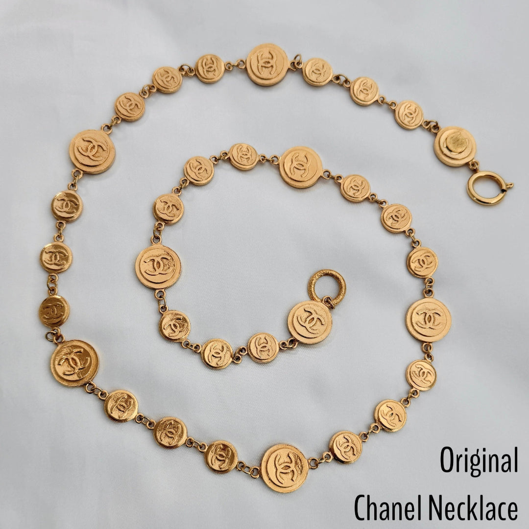 Large Gold Medallion Pearl Choker
