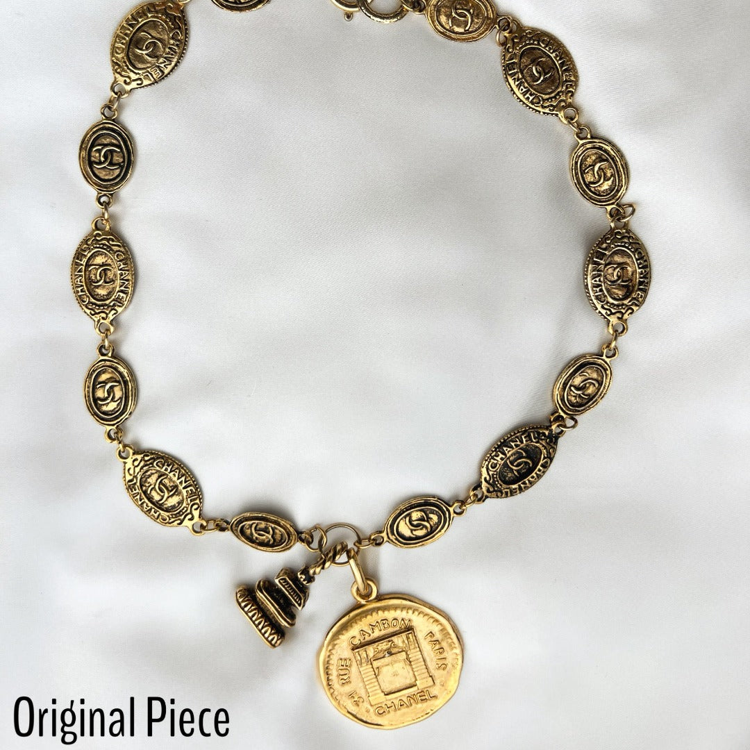 Gold Rustic Medallion Cuban Bracelet