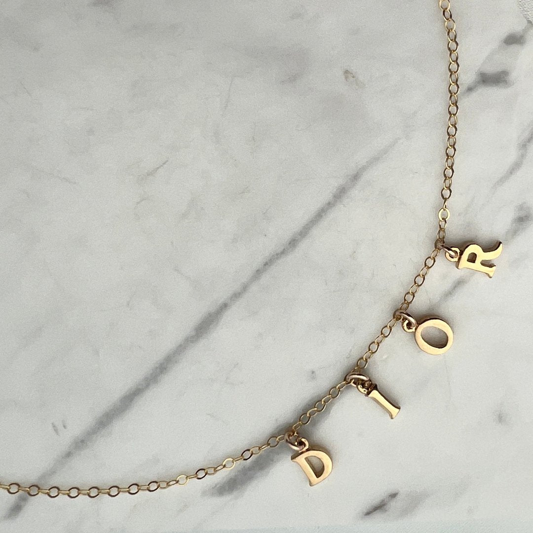 Mini Gold Letter Necklace