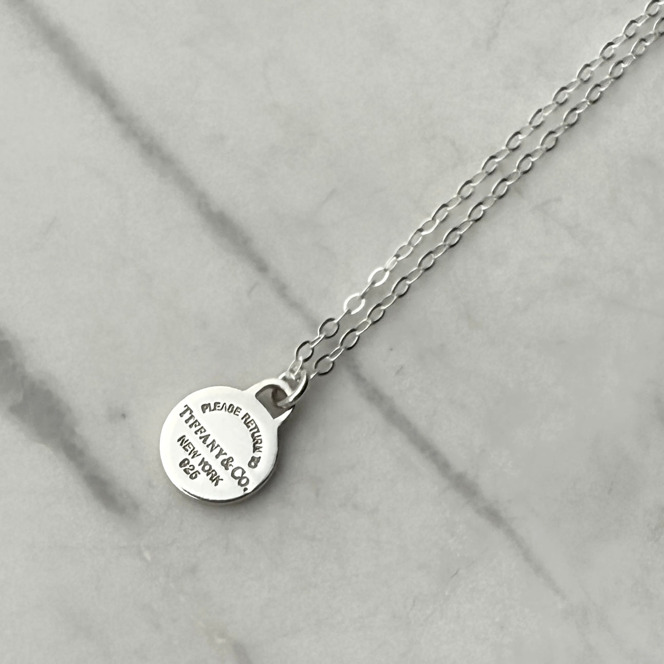 Mini Silver Circular Charm Necklace