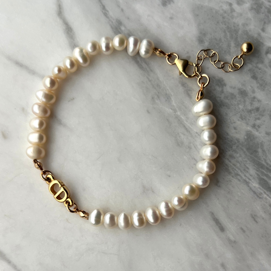 Small Gold Pearl Bracelet