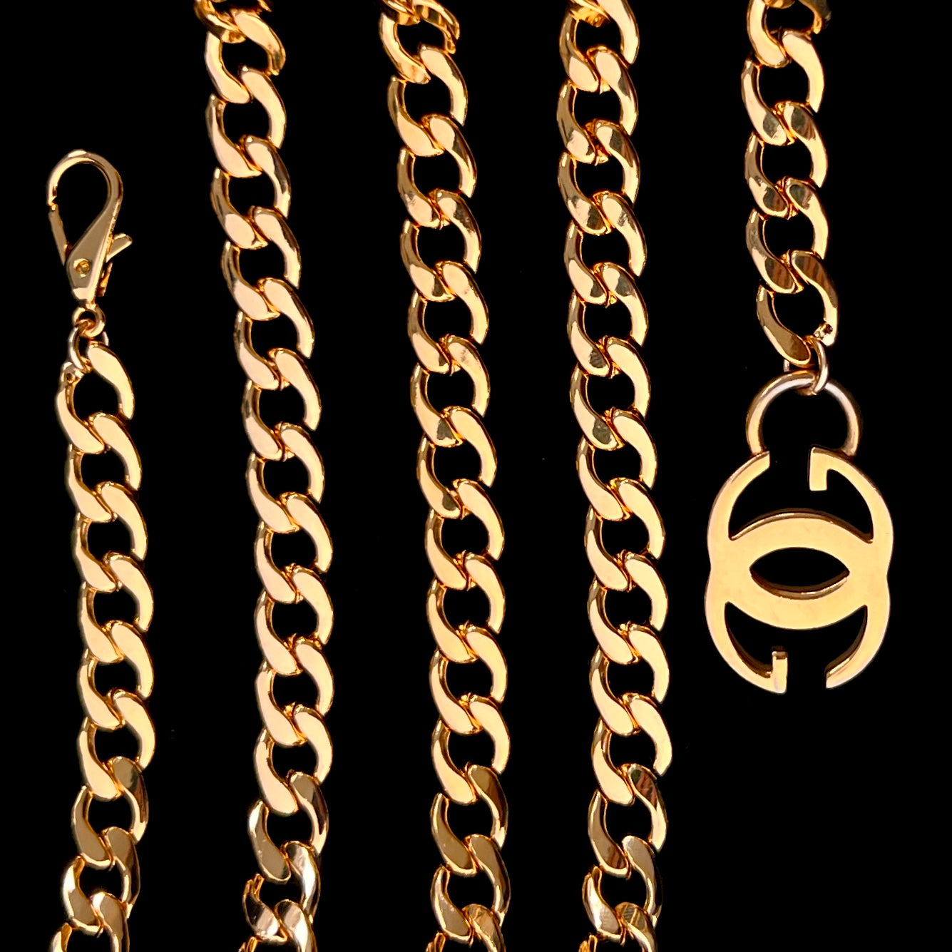 Gold Logo Chain Belt / Statement Necklace