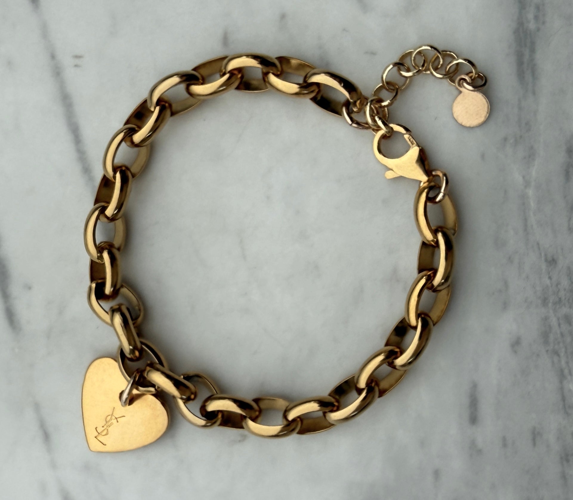 Gold Heart Logo Bracelet