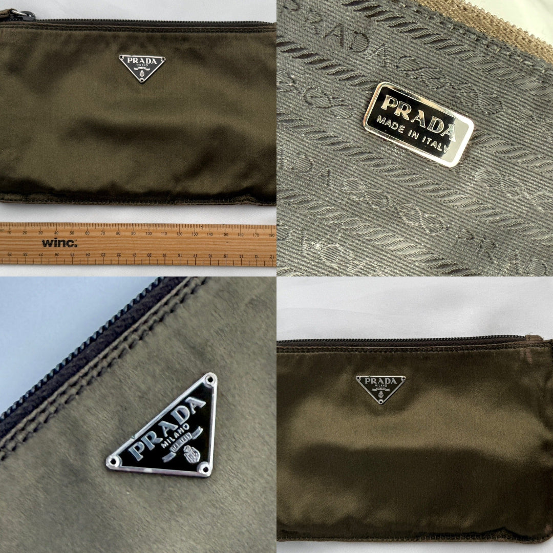 Dark Olive & Silver Triangular Logo Brooch