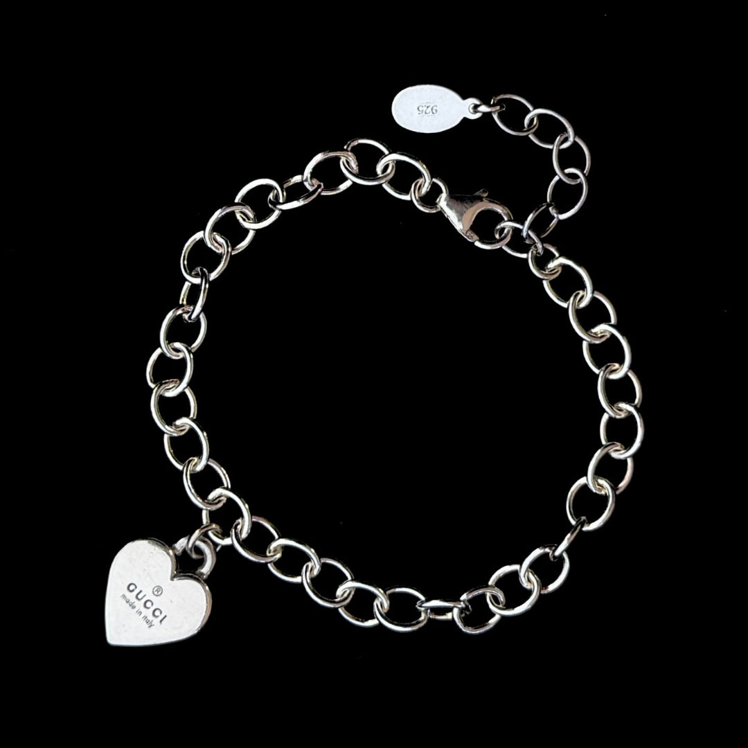 Sterling Silver Heart Logo Bracelet