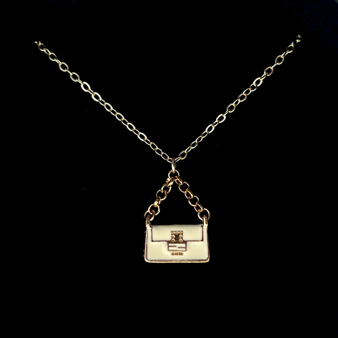 Handbag Necklace - Cream