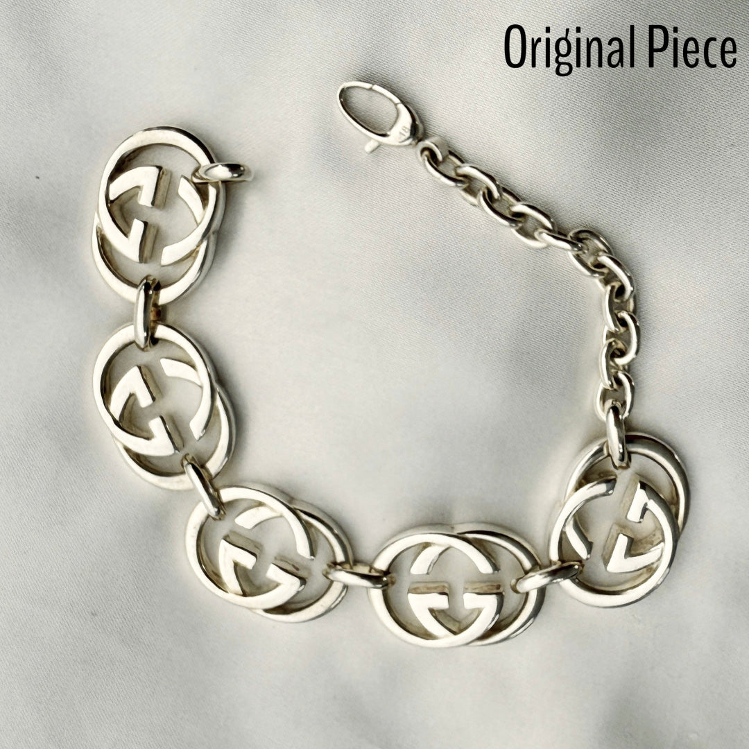 Large Sterling Silver Logo Bracelet