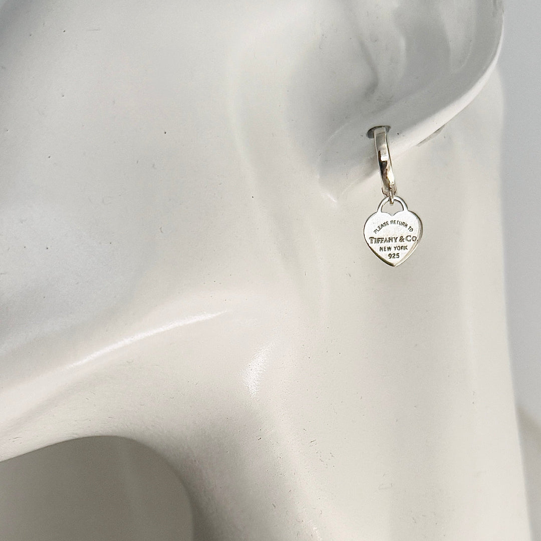 Mini Silver Heart Charm Earrings