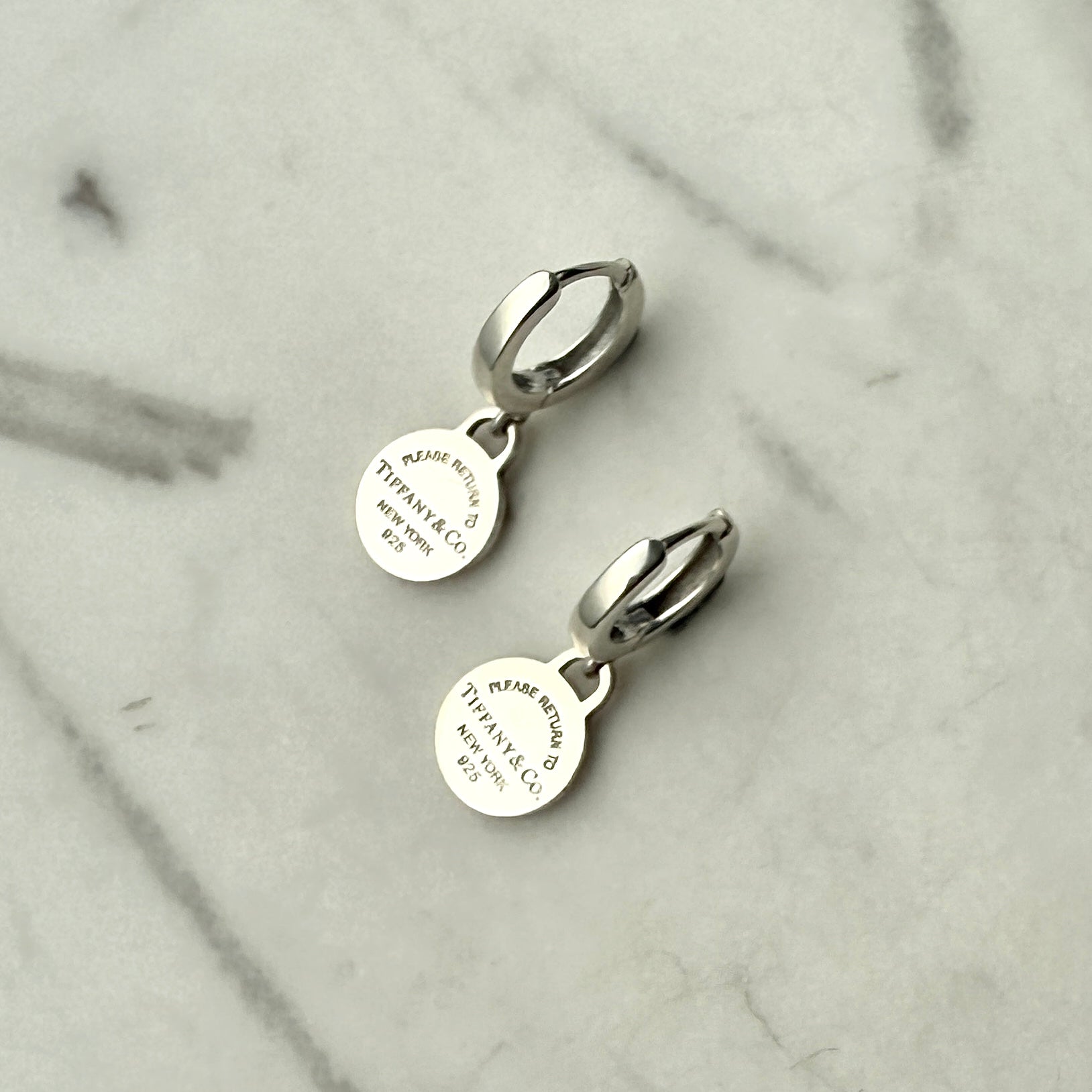 Mini Silver Circular Charm Earrings