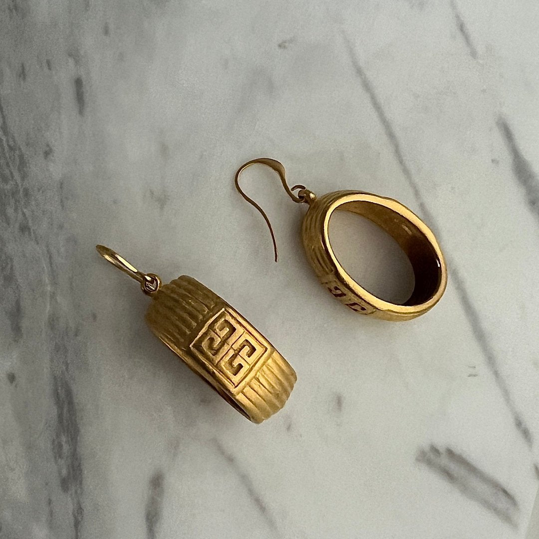 Large Gold Oval Earrings