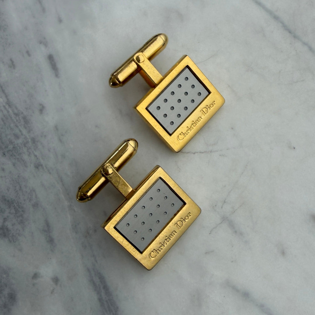 Dotty Gold & Silver Logo Cufflinks