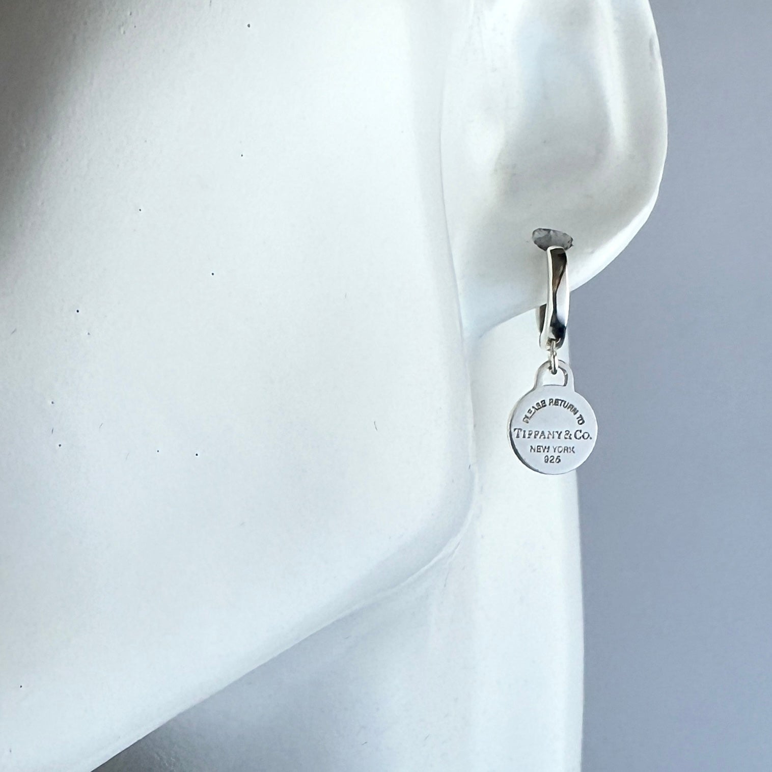 Mini Silver Circular Charm Earrings