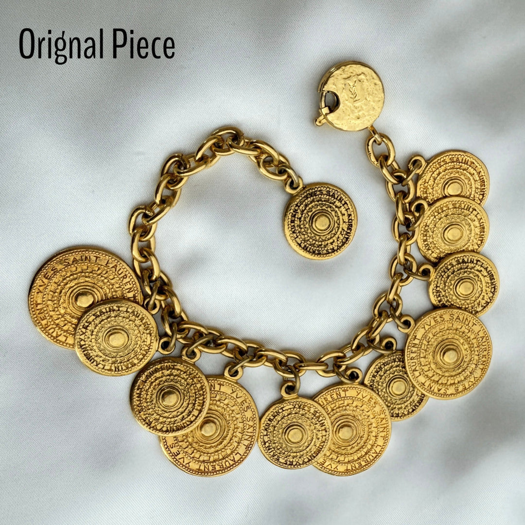 Gold Stamped Medallion Earrings