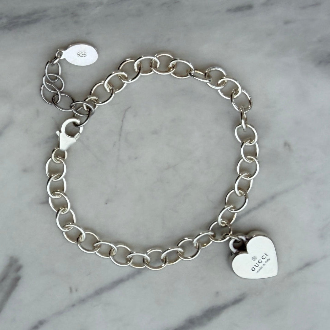 Sterling Silver Heart Logo Bracelet
