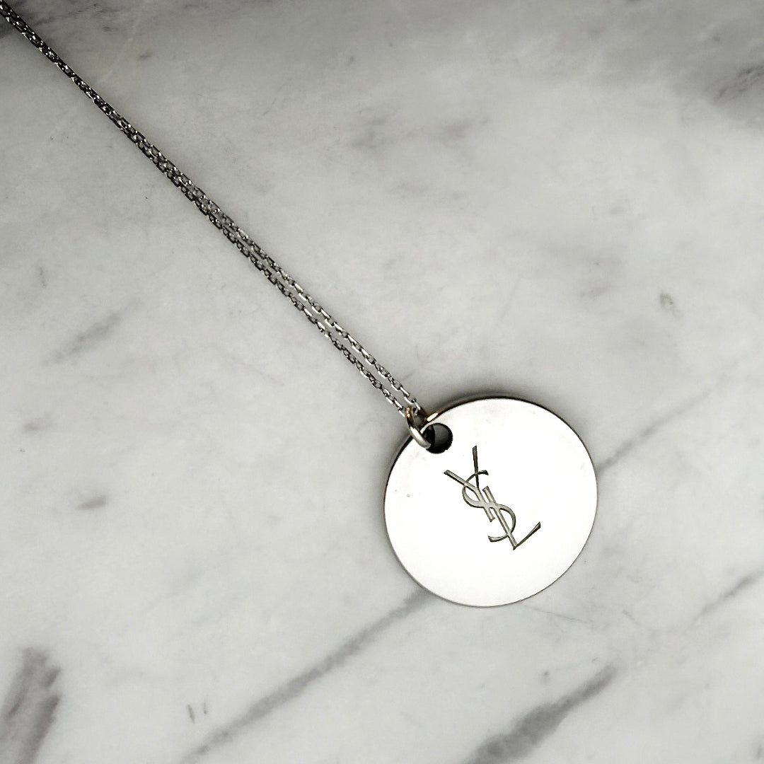 Silver Round Medallion Necklace
