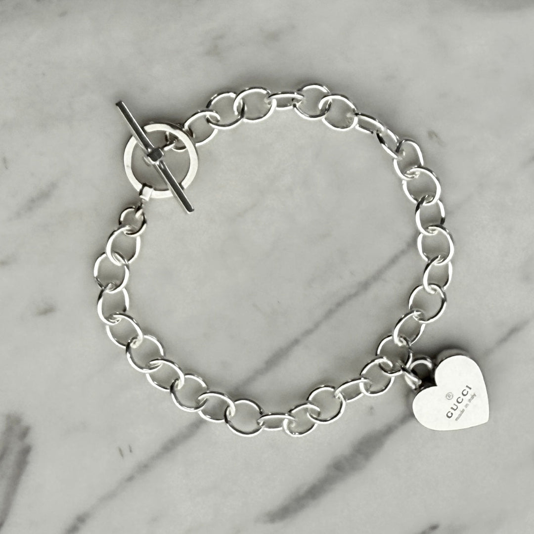 Sterling Silver Heart Logo Bracelet
