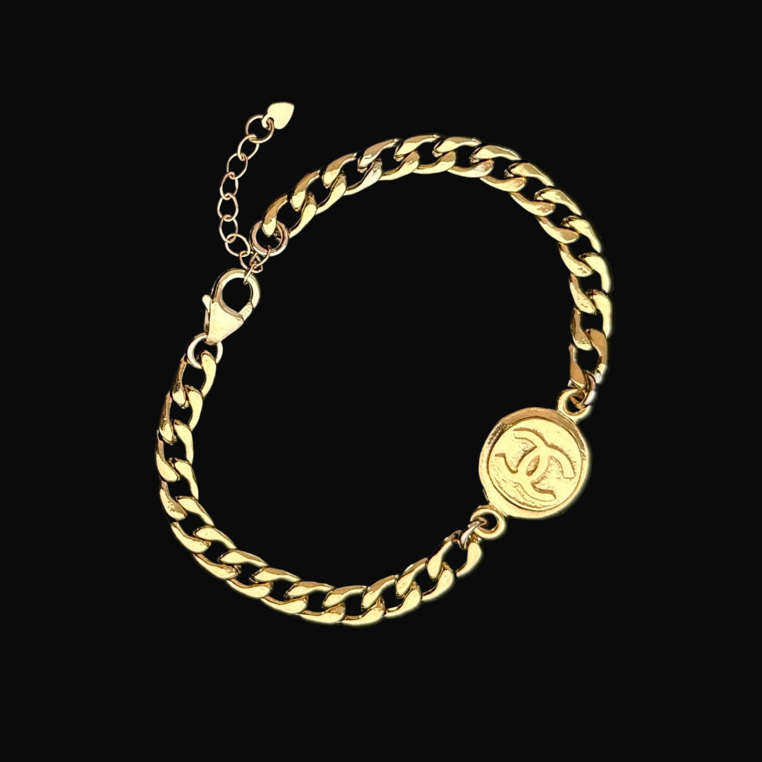 Gold Medallion Cuban Bracelet