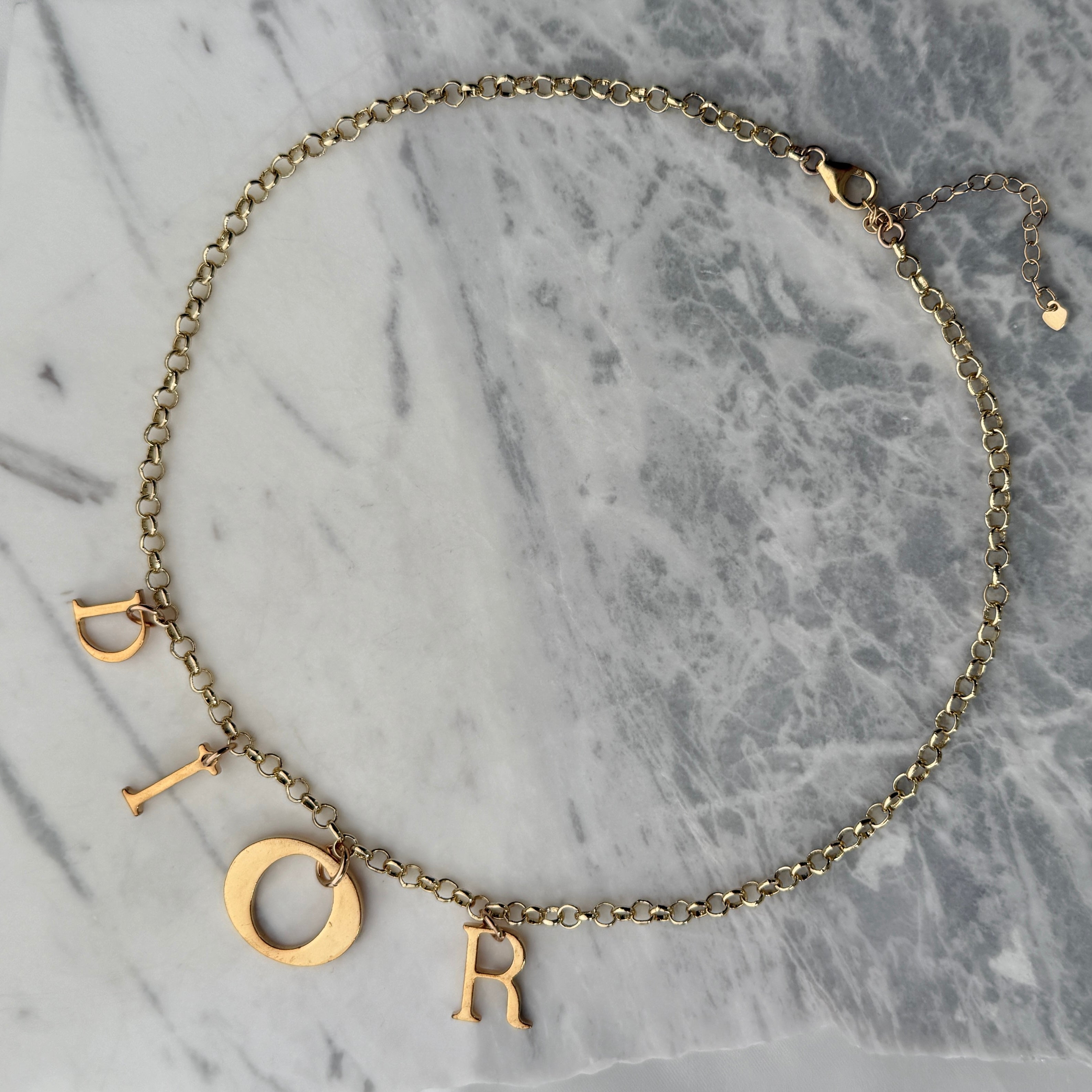 Large Gold Letter Necklace