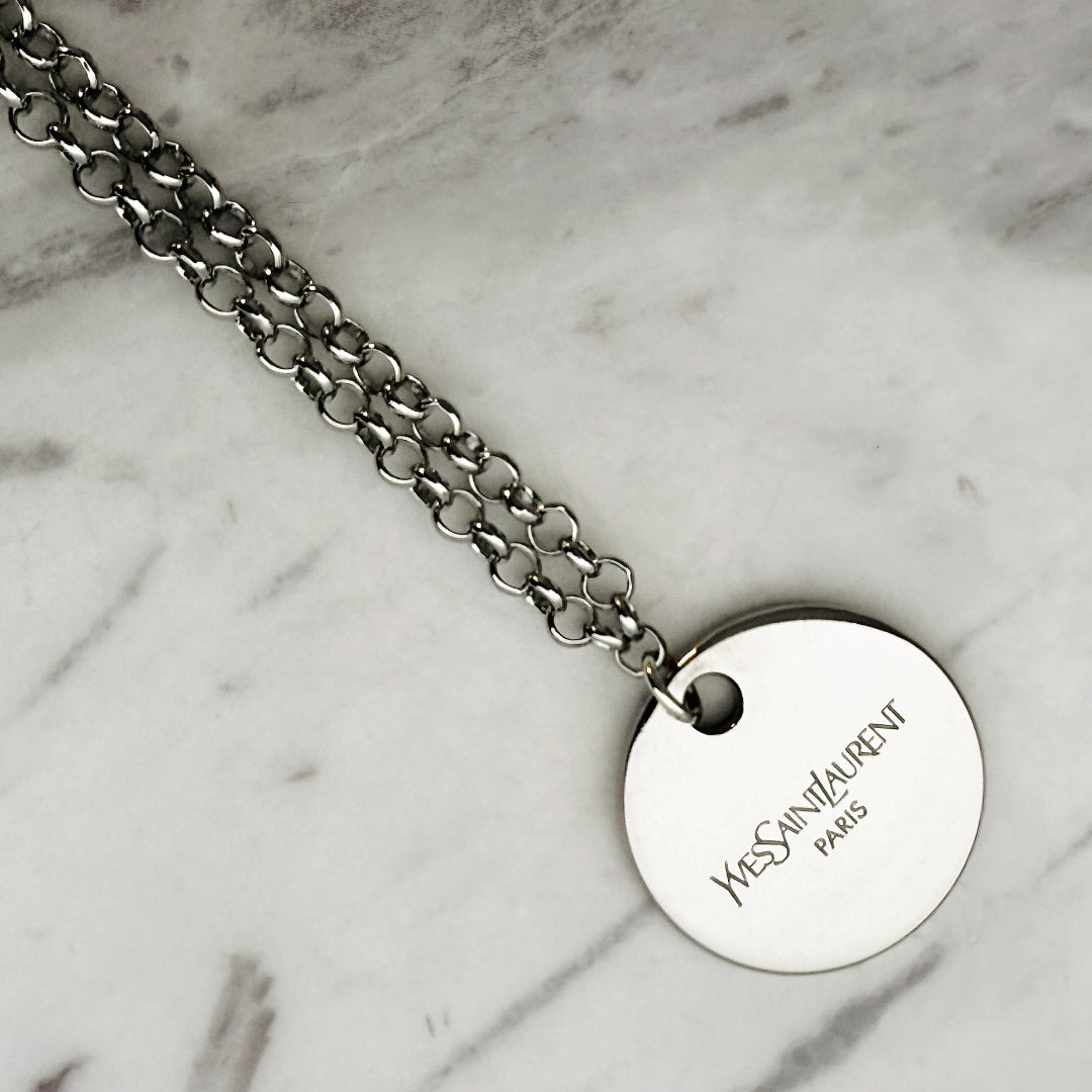 Statement Round Silver Medallion Necklace