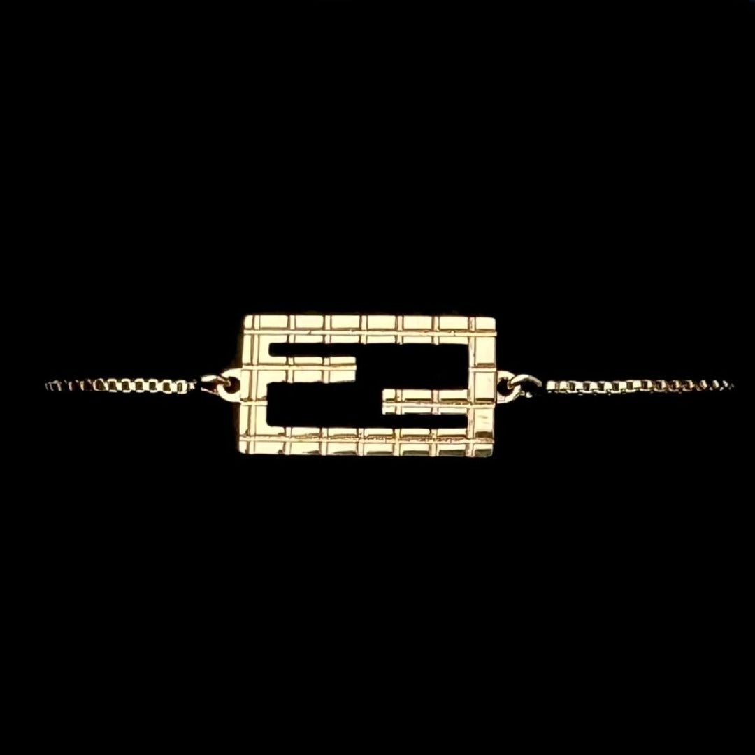 Gold Baguette Box-Chain Bracelet