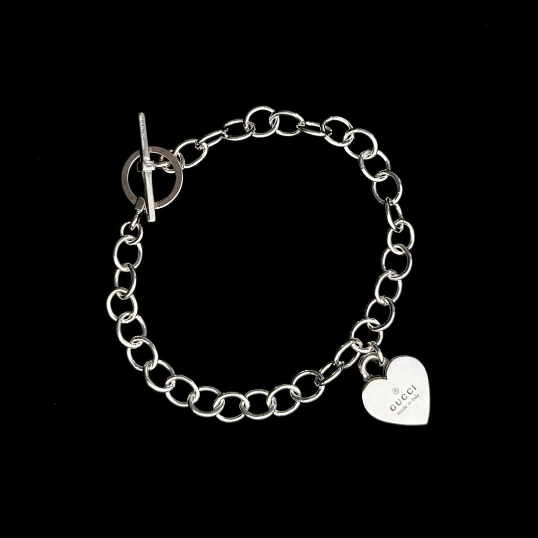 Sterling Silver Heart Logo Bracelet