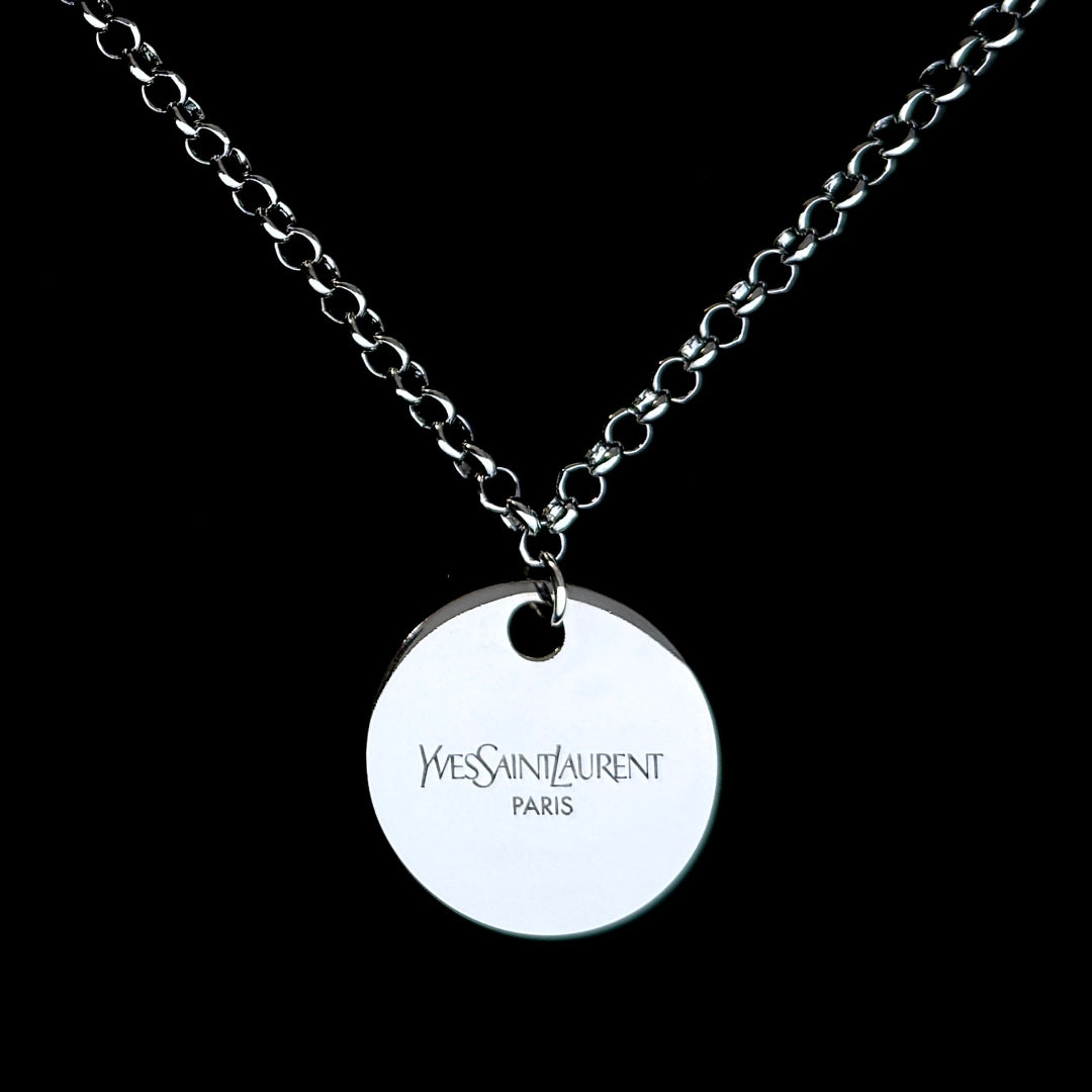 Statement Round Silver Medallion Necklace