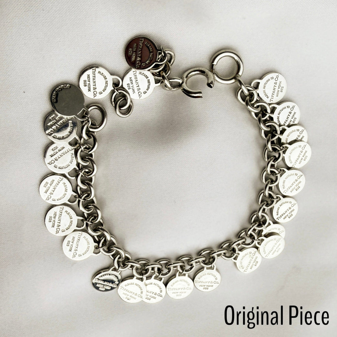 Mini Silver Round Charm Pearl Choker