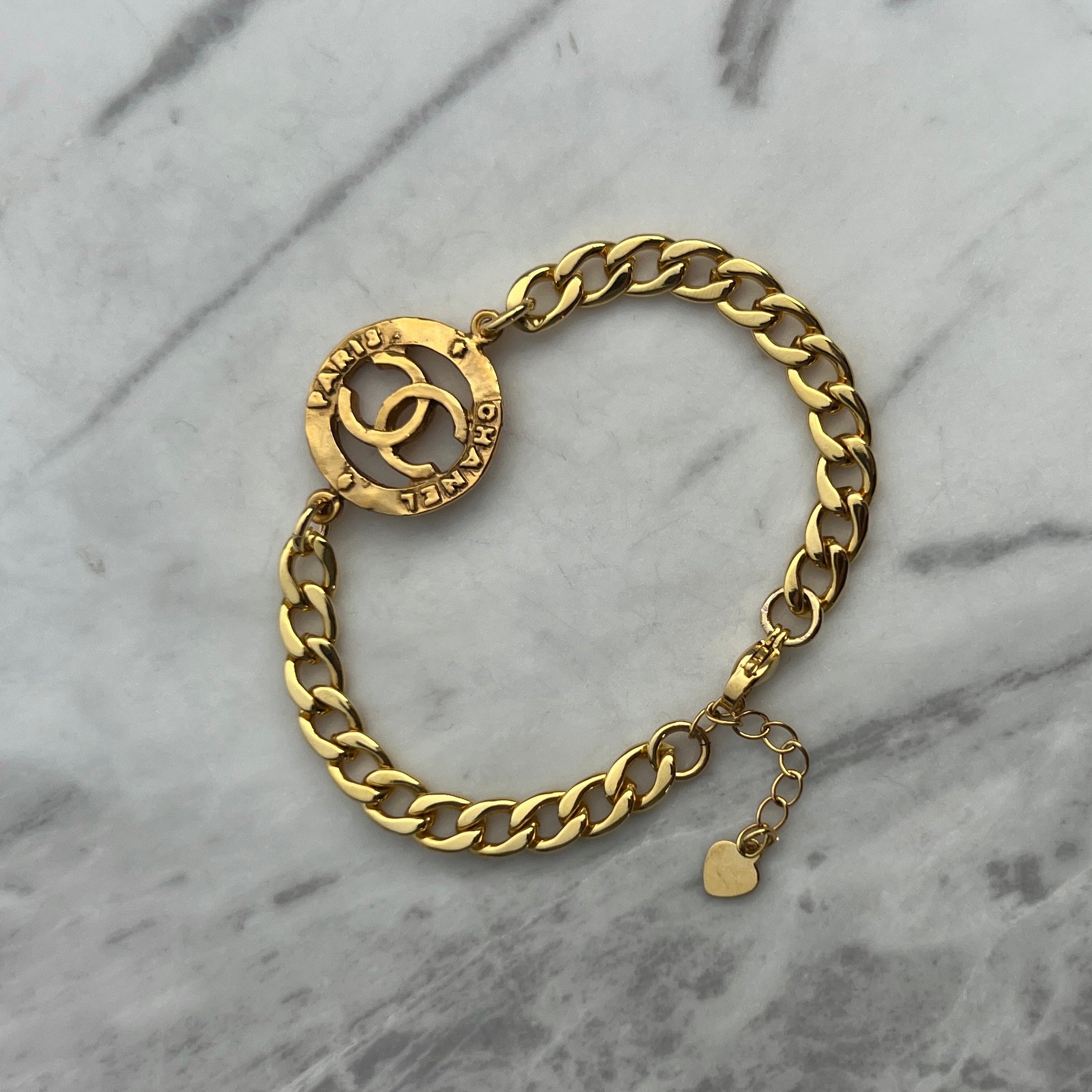 Gold Round Logo Bracelet