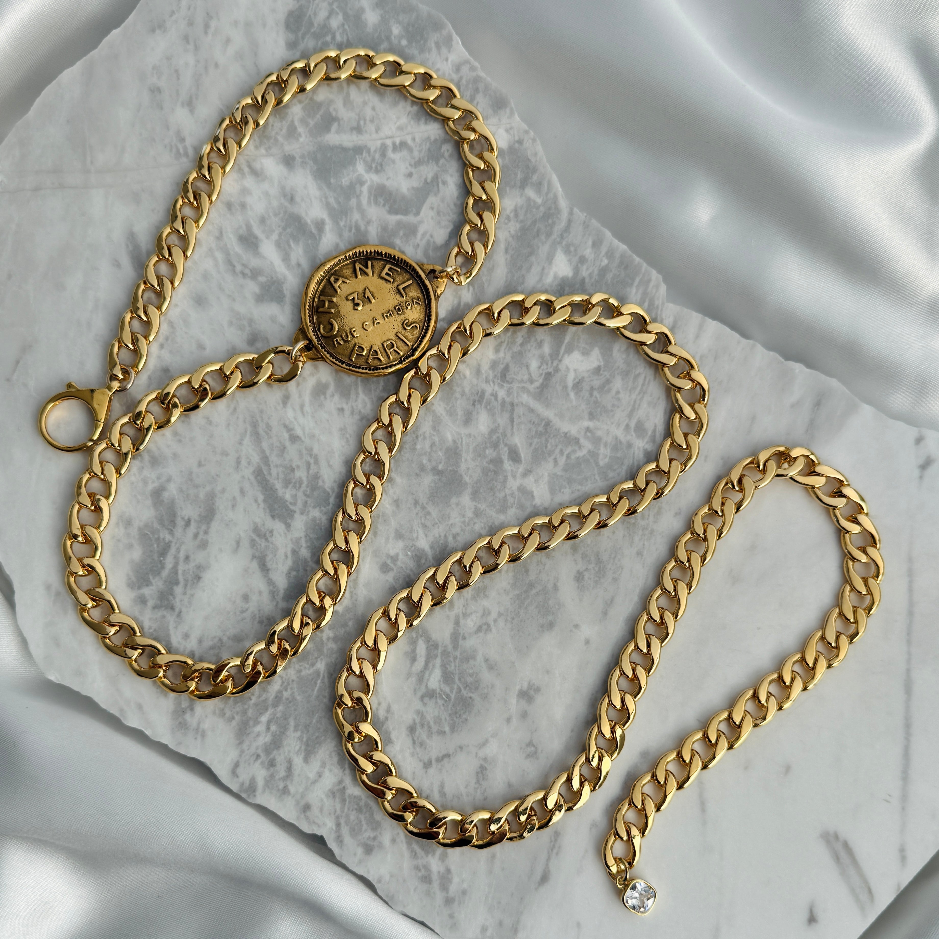 31 Rue Cambon Paris Medallion Link Belt/Necklace