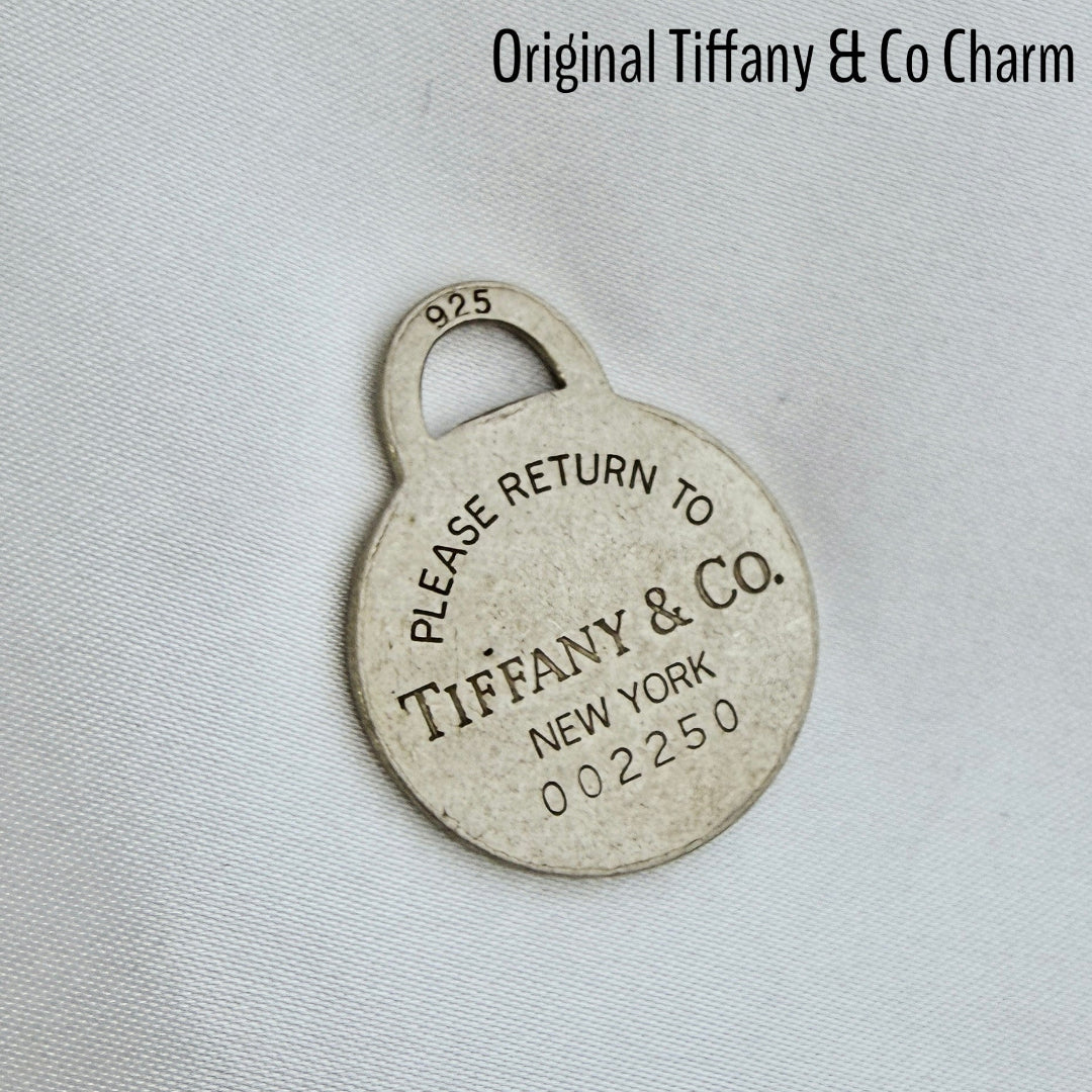 Large Silver Round Charm Necklace
