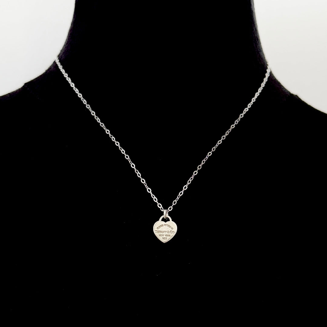 Mini Silver Heart Charm Necklace