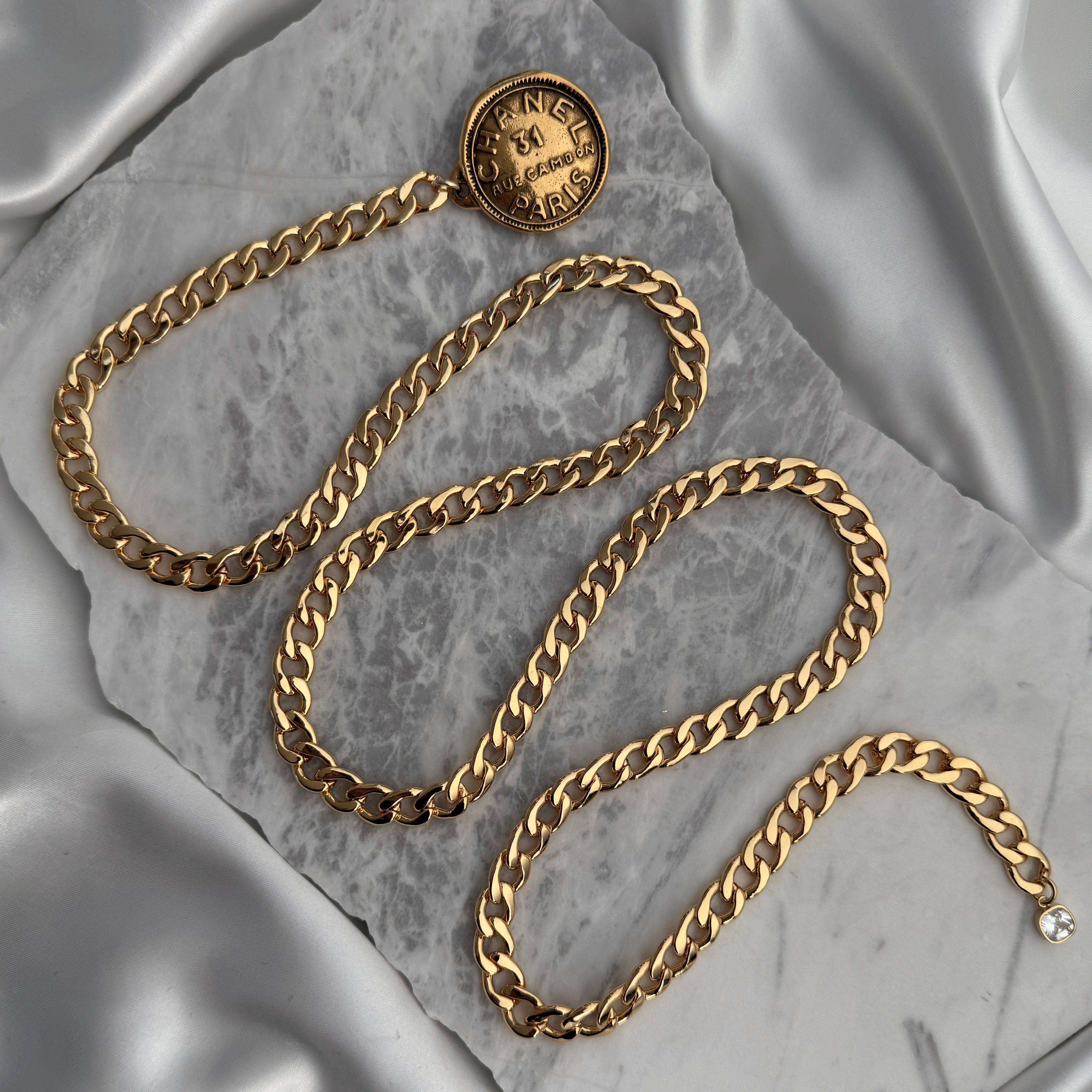 31 Rue Cambon Medallion Link Belt/Necklace