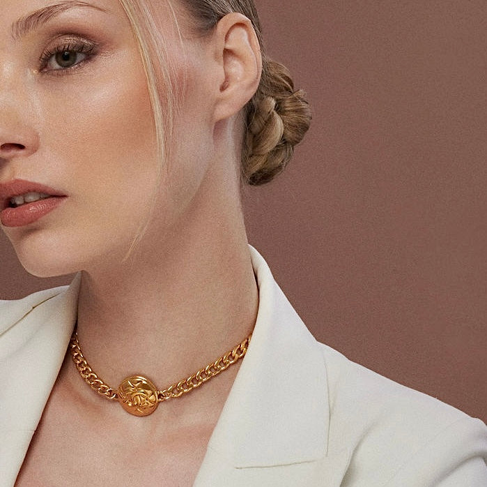 Gold Quilted Choker