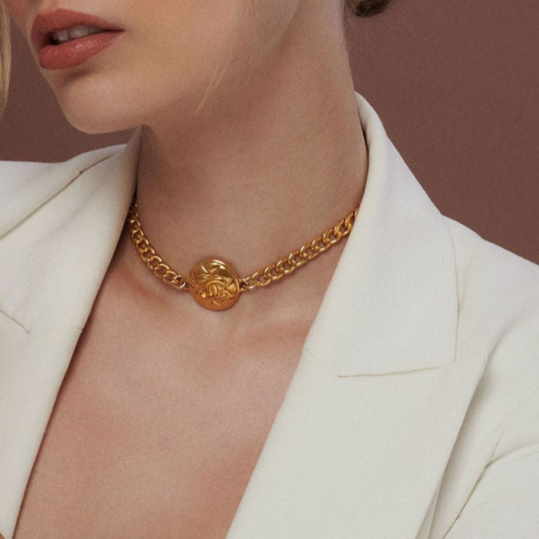 Gold Quilted Choker