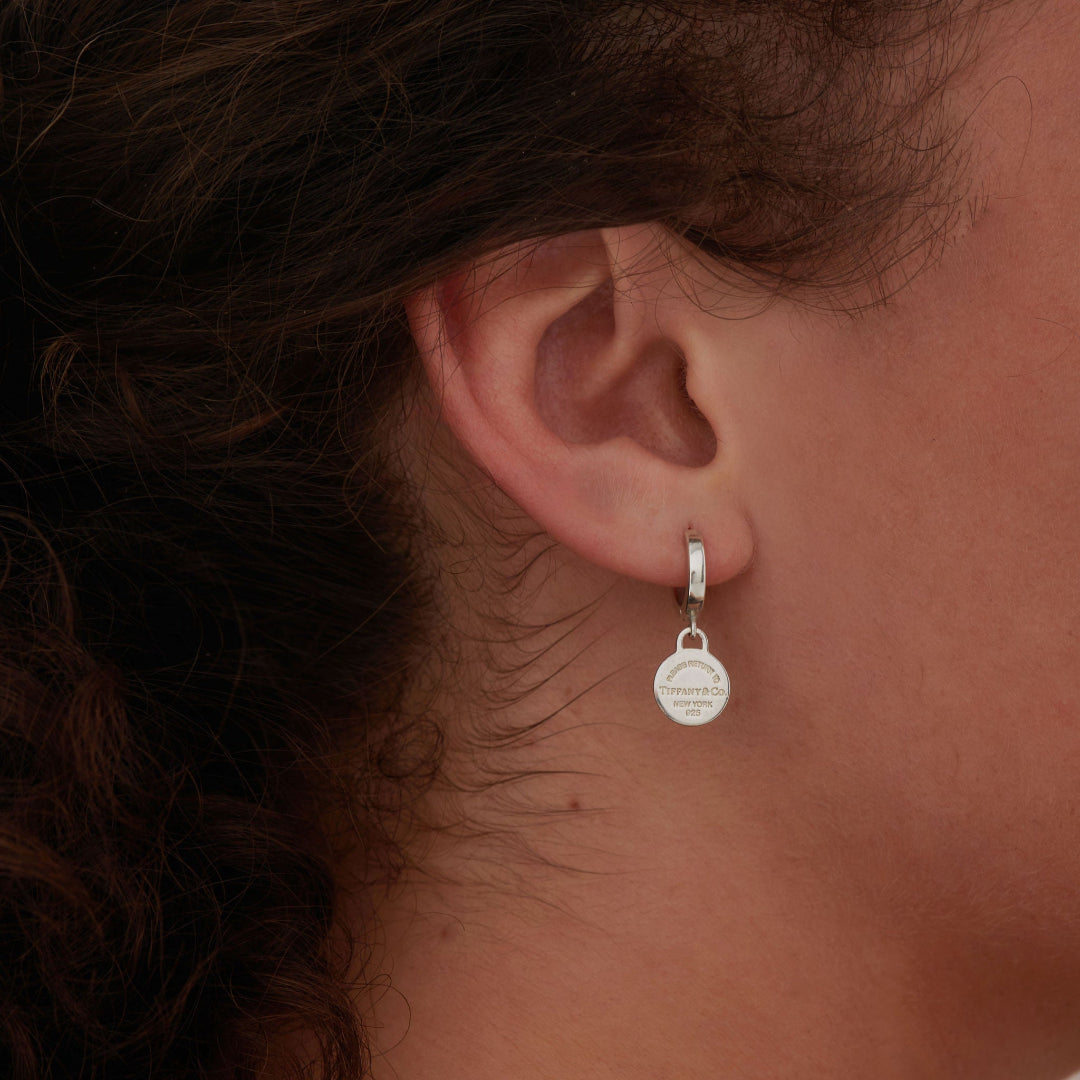 Mini Silver Circular Charm Earrings