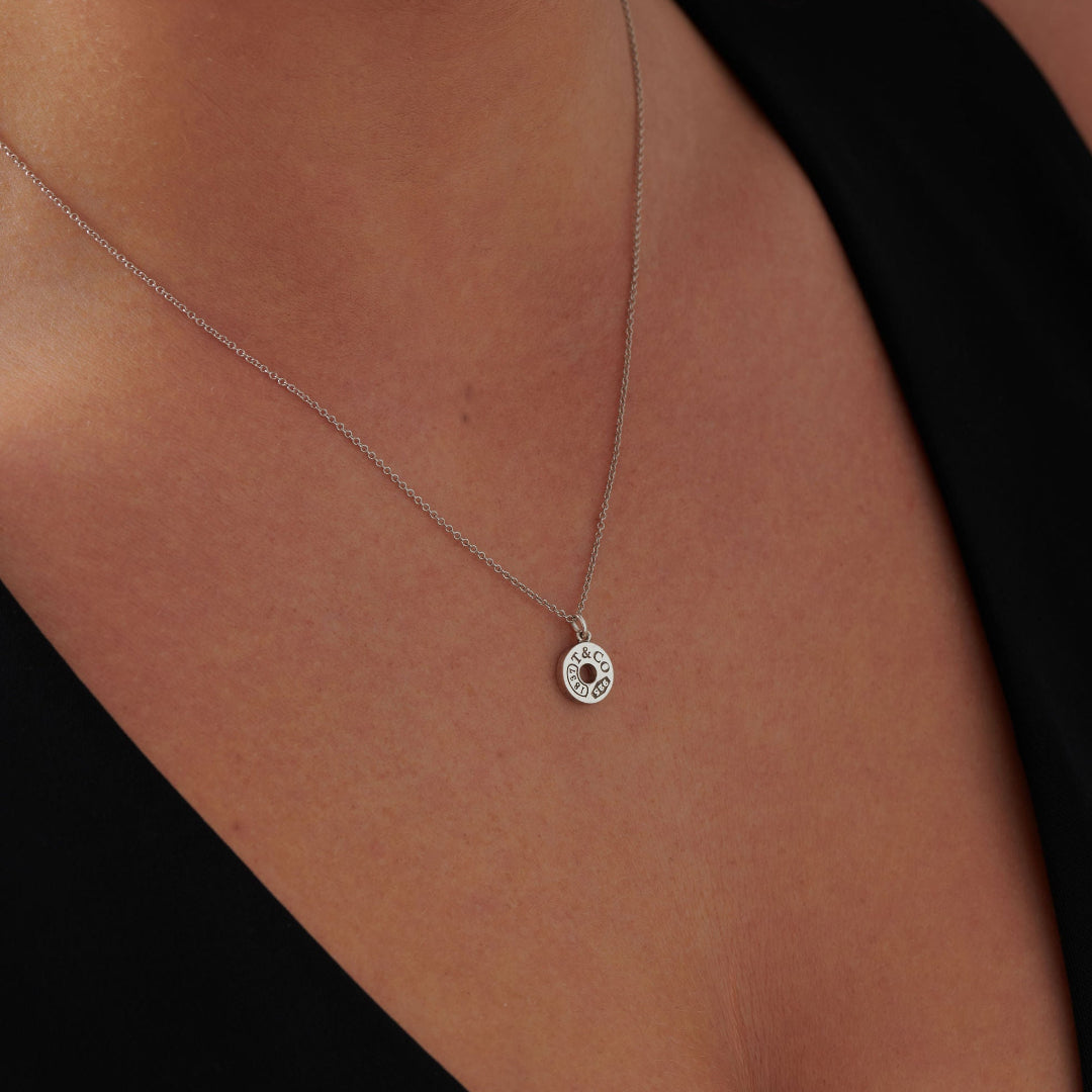 Small Sterling Silver Round Charm Necklace