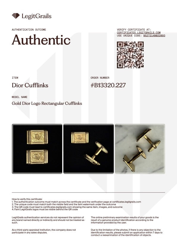 Rectangular Gold Logo Cufflinks