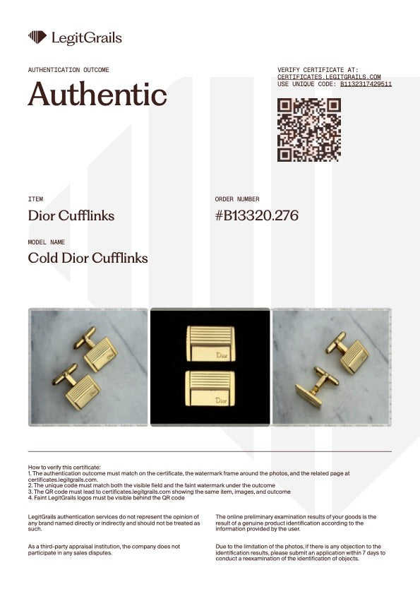 Lined Gold Logo Cufflinks