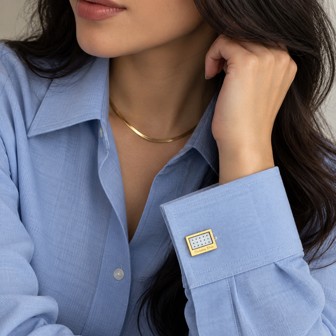 Dotty Gold & Silver Logo Cufflinks
