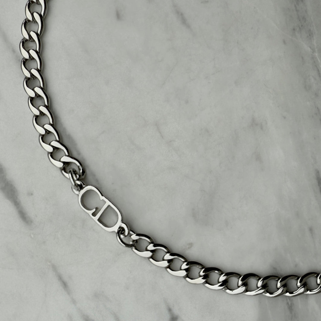 Silver Logo Cuban Choker