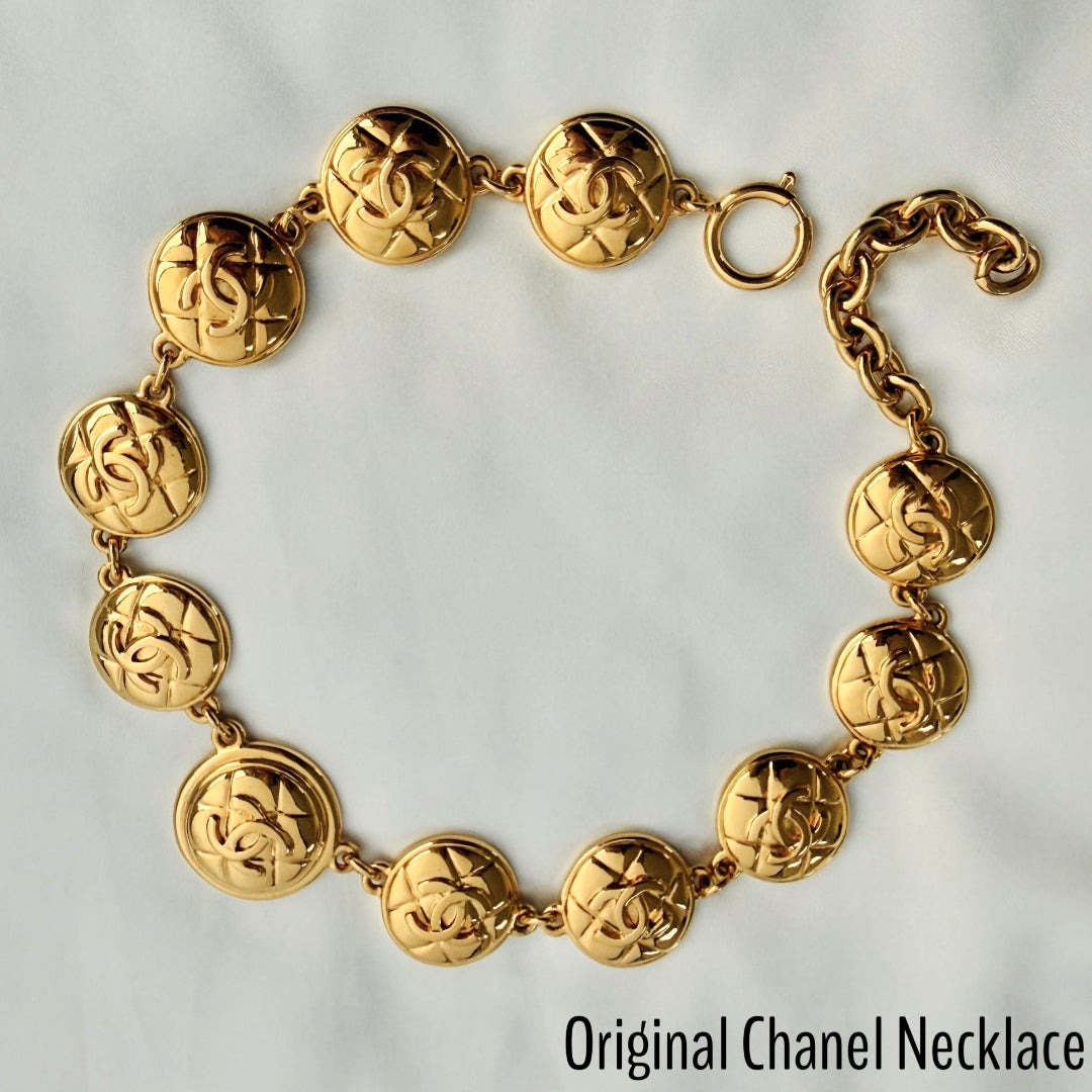 Gold Quilted Link Belt / Necklace