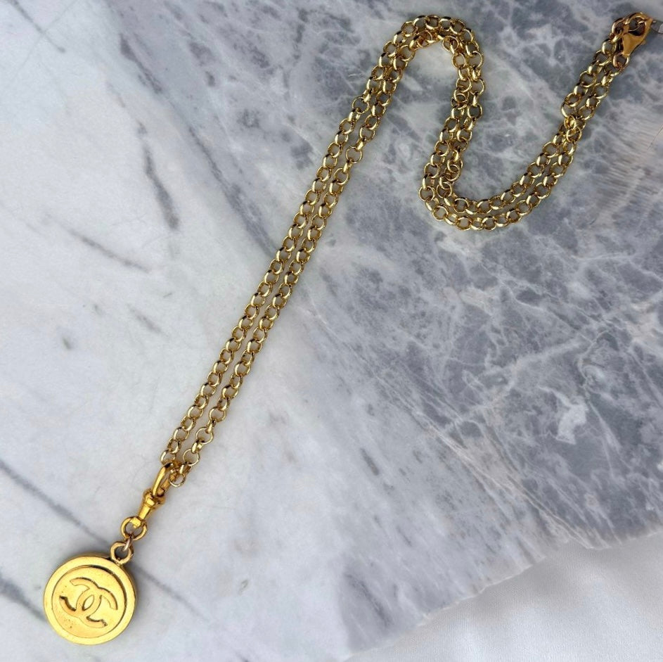 Large Gold Medallion Necklace