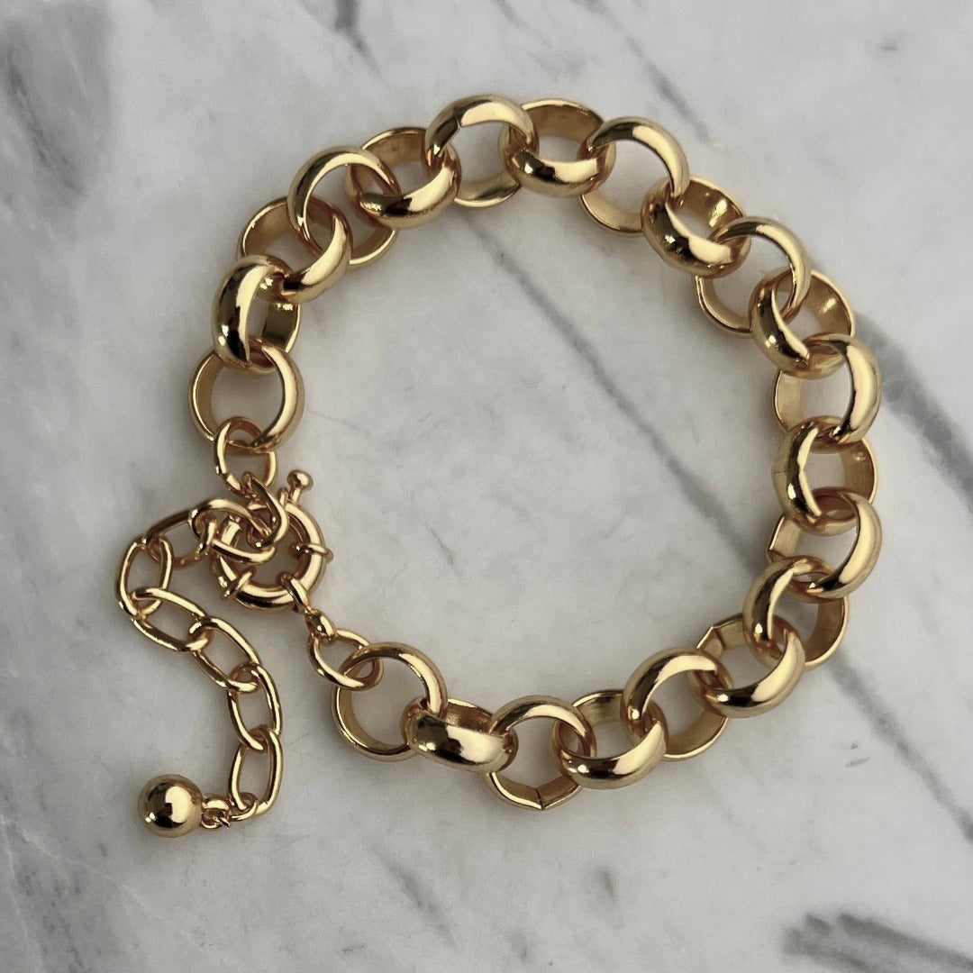 Chunky Light Gold Link Bracelet