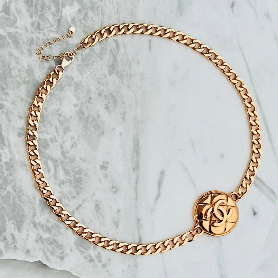 Gold Quilted Choker
