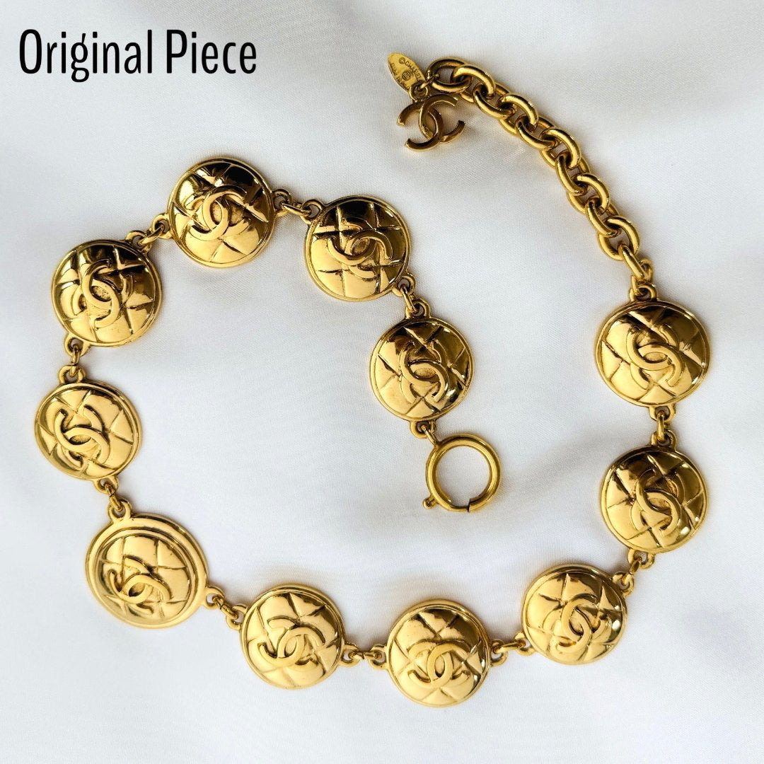 Gold Quilted Link Belt