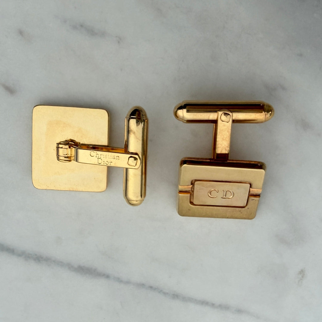 Square Gold Logo Cufflinks