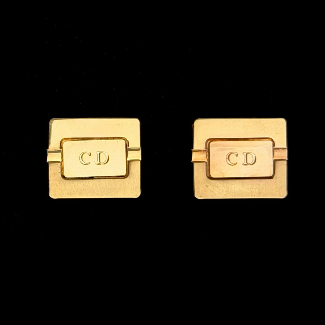Square Gold Logo Cufflinks