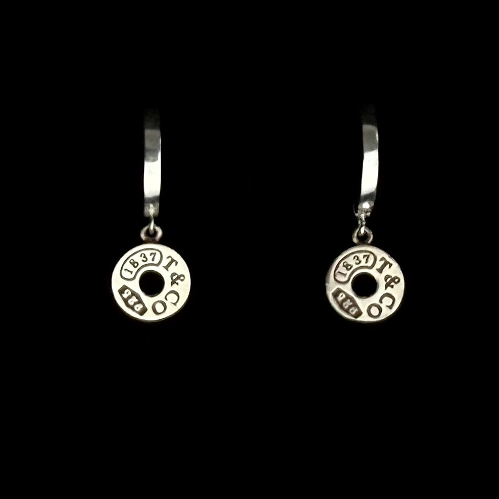 Mini Sterling Silver Donut Charm Earrings