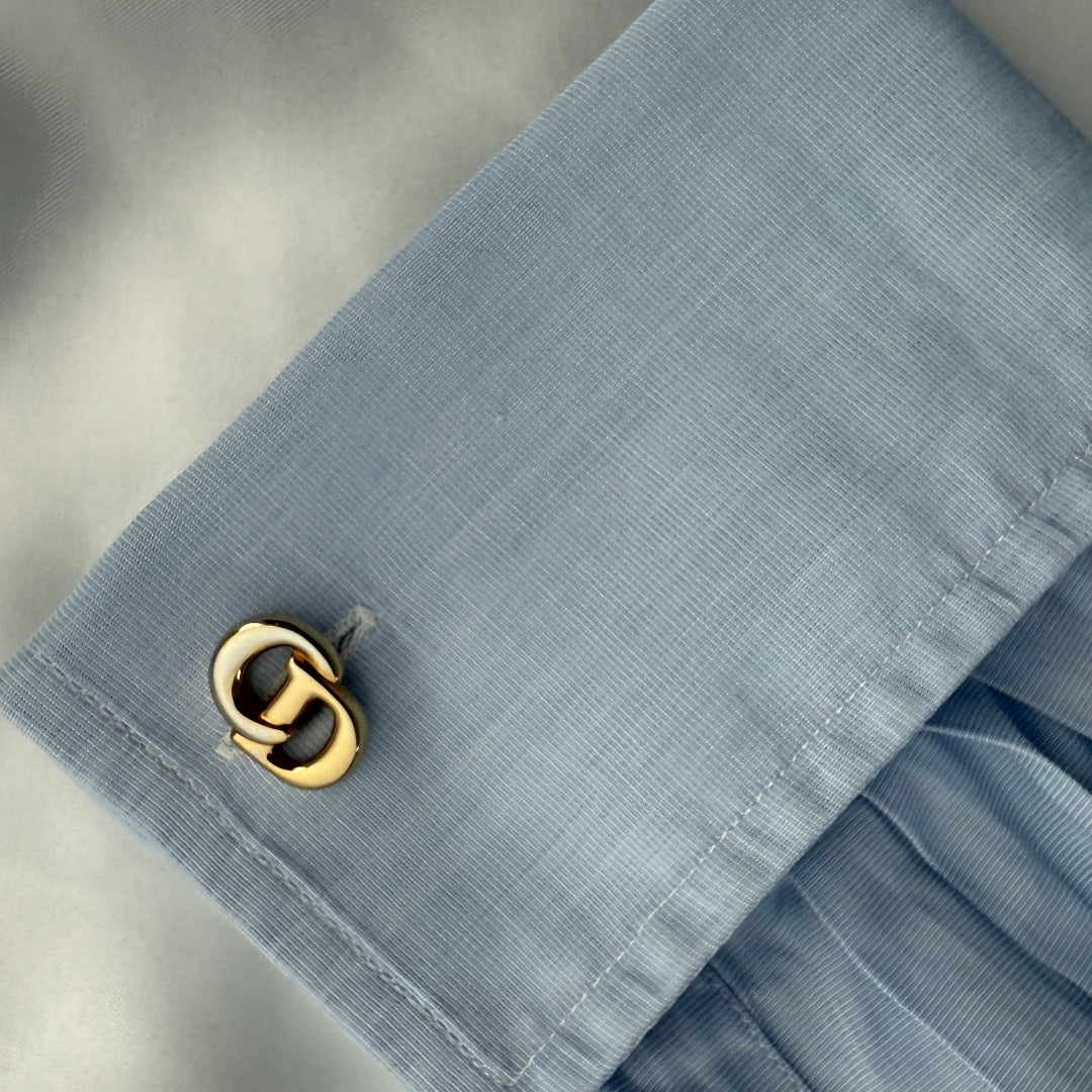 2 Tone Gold Logo Cufflinks